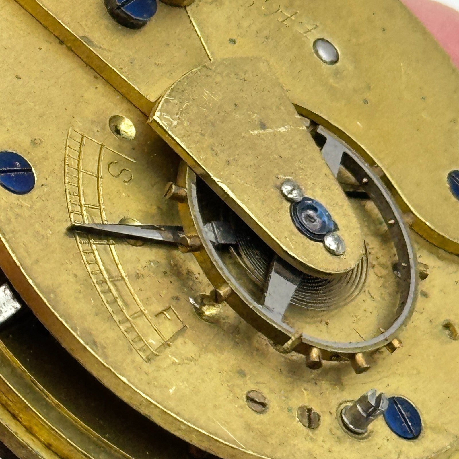 45mm Antique J W Johnston & Son Carlisle Key Wound Pocket Watch Movement PARTS