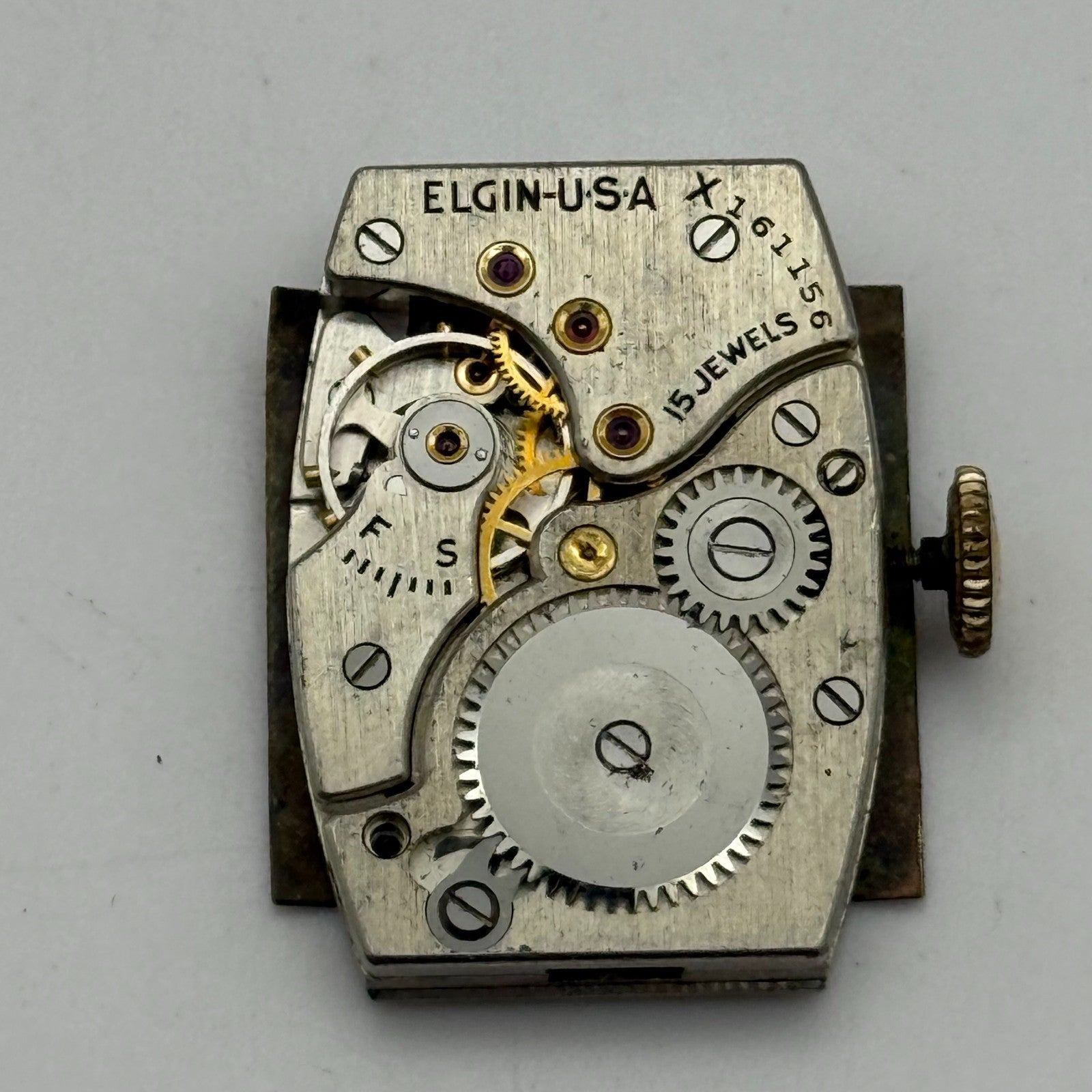 1939 Vintage 15/0s Elgin 536 Model 1 American Watch Movement PARTS REPAIR