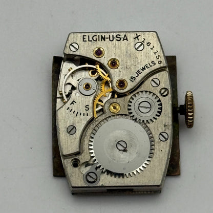 1939 Vintage 15/0s Elgin 536 Model 1 American Watch Movement PARTS REPAIR