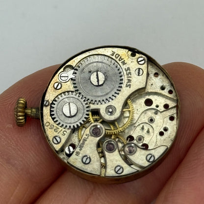 19.7mm Vintage AS 970 A Schild Partial Manual Wind Watch Movement PARTS REPAIR