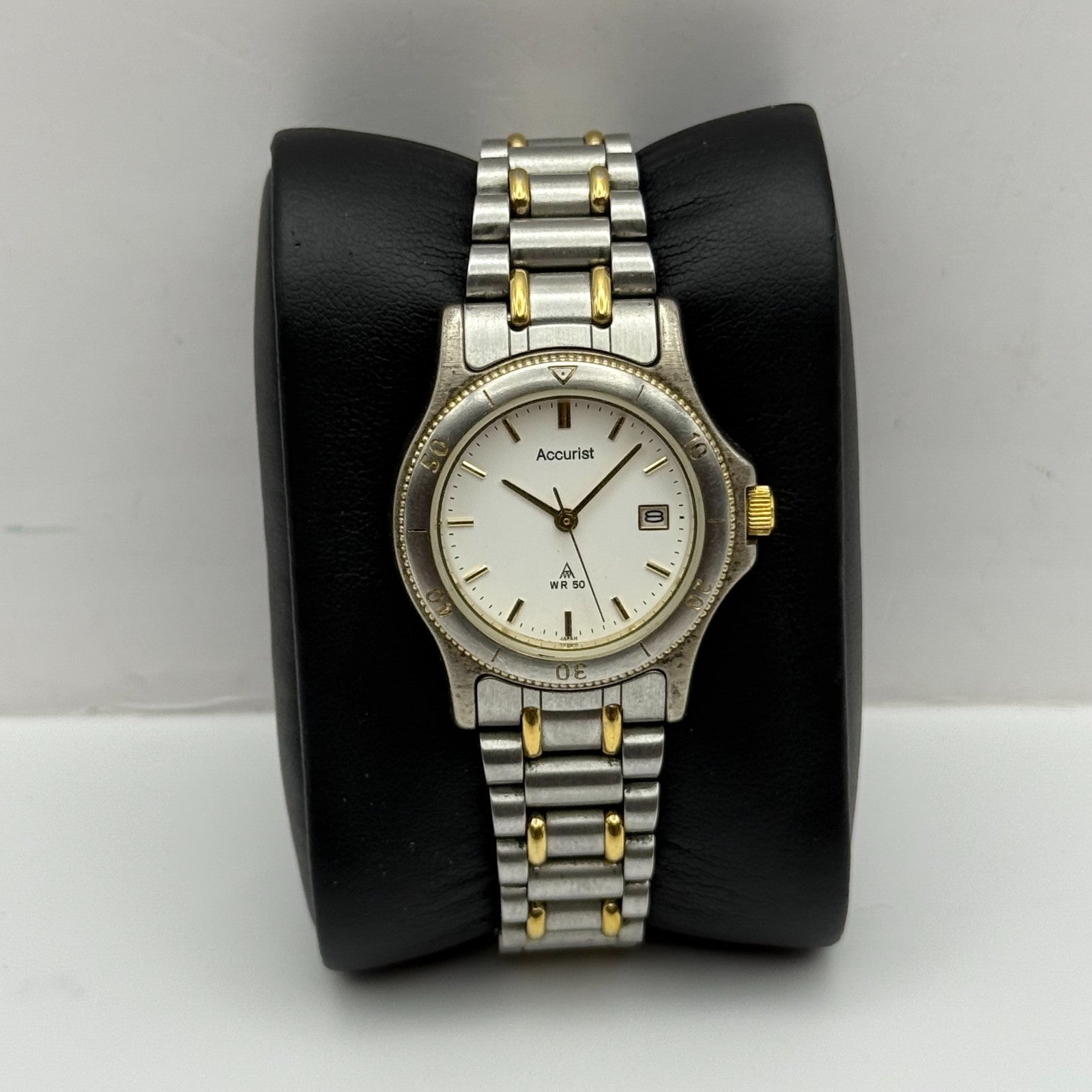 29mm Working Ladies Accurist WR50 Two Tone Date Dial Quartz Watch 5.5 Inches
