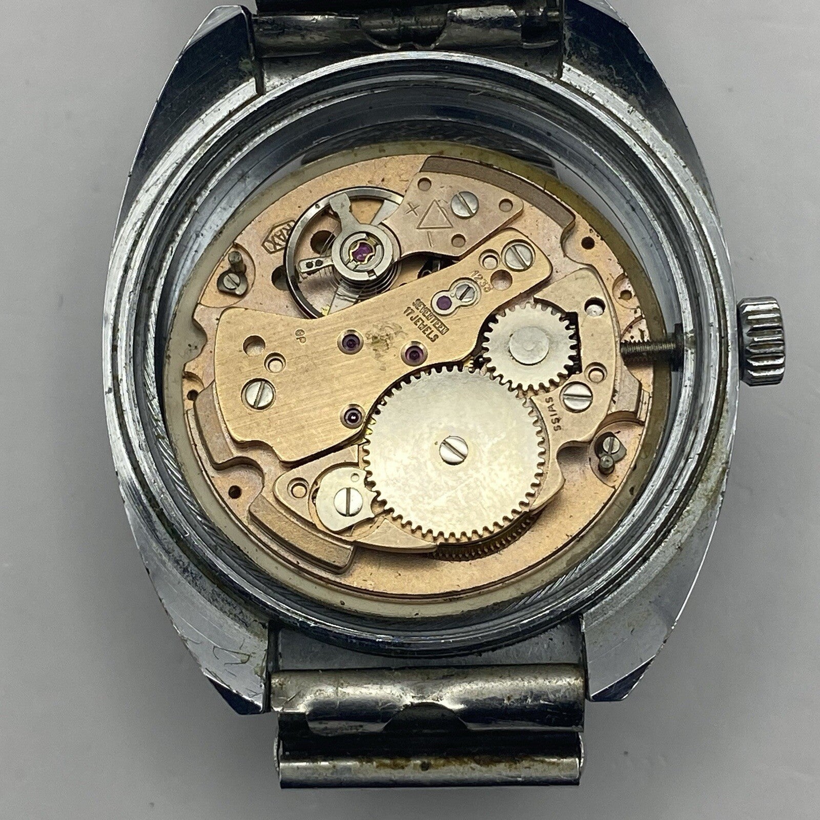 35mm RUNNING TO REPAIR Vintage Rytima De Luxe Ronda RAX 1233 Movement For Parts