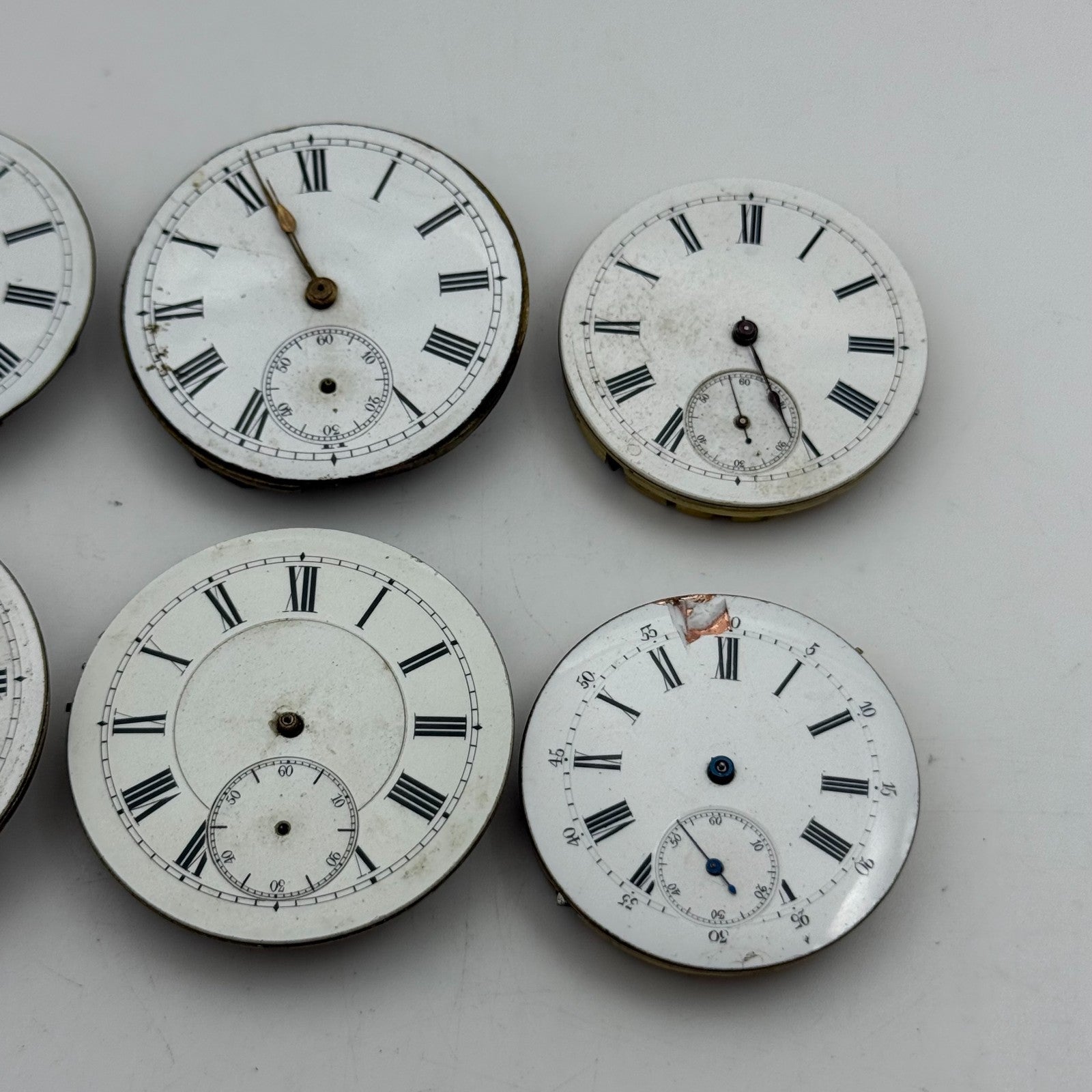 Bundle Of 6 Mixed Antique / Vintage Pocket Watch Movements PARTS REPAIR SPARES