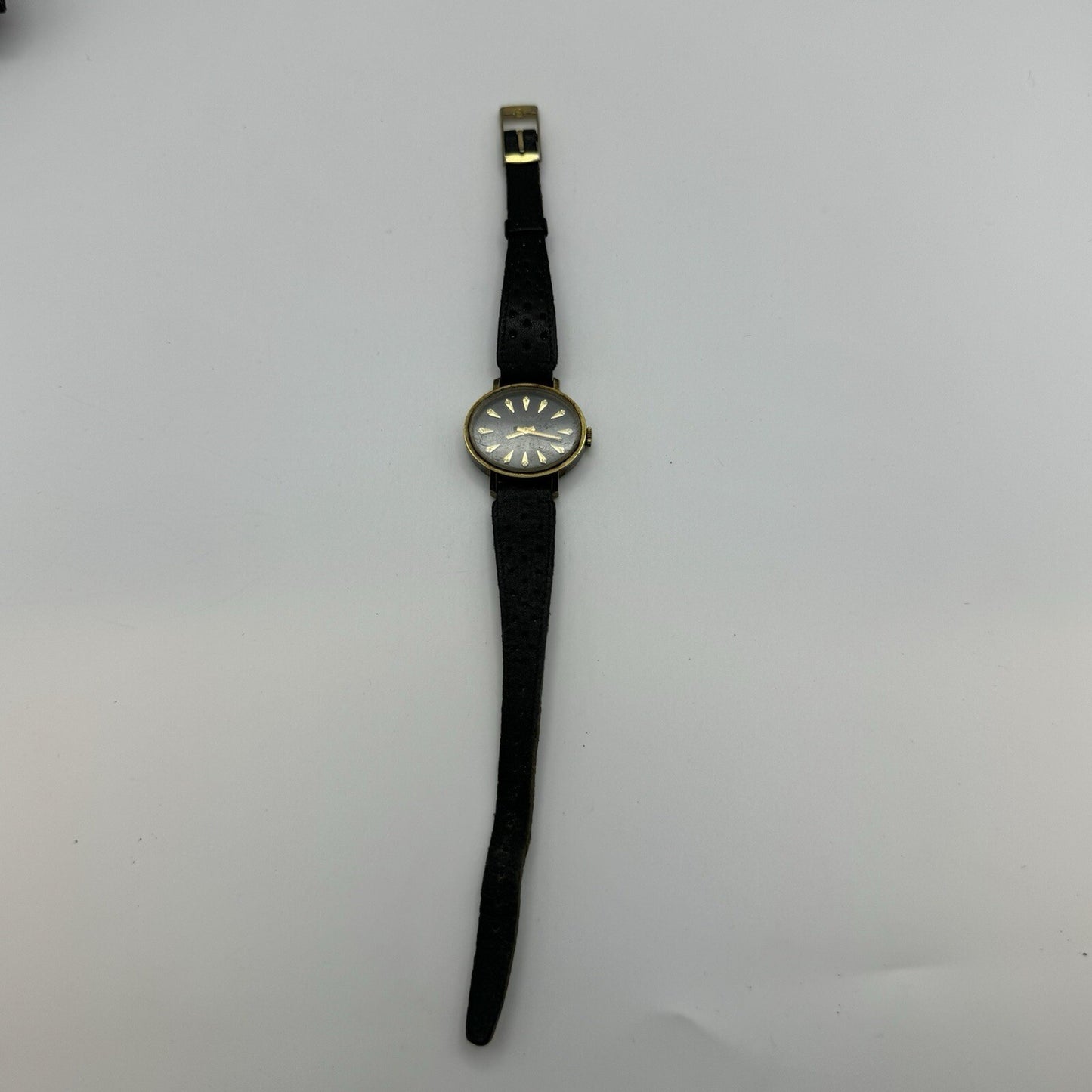 27mm Ladies Manual Wind Excalibur Black Dial Swiss Watch To Repair Non Working