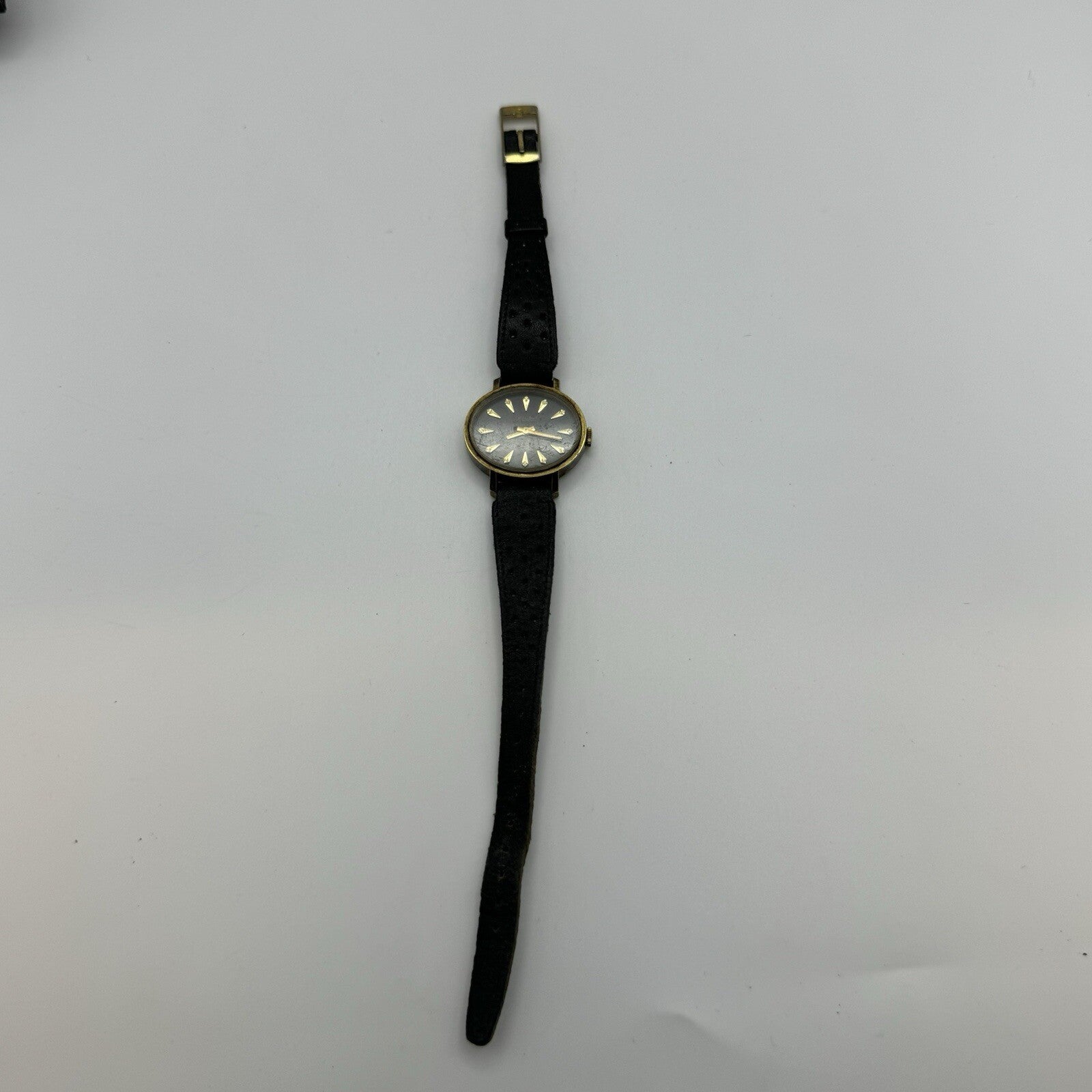 27mm Ladies Manual Wind Excalibur Black Dial Swiss Watch To Repair Non Working