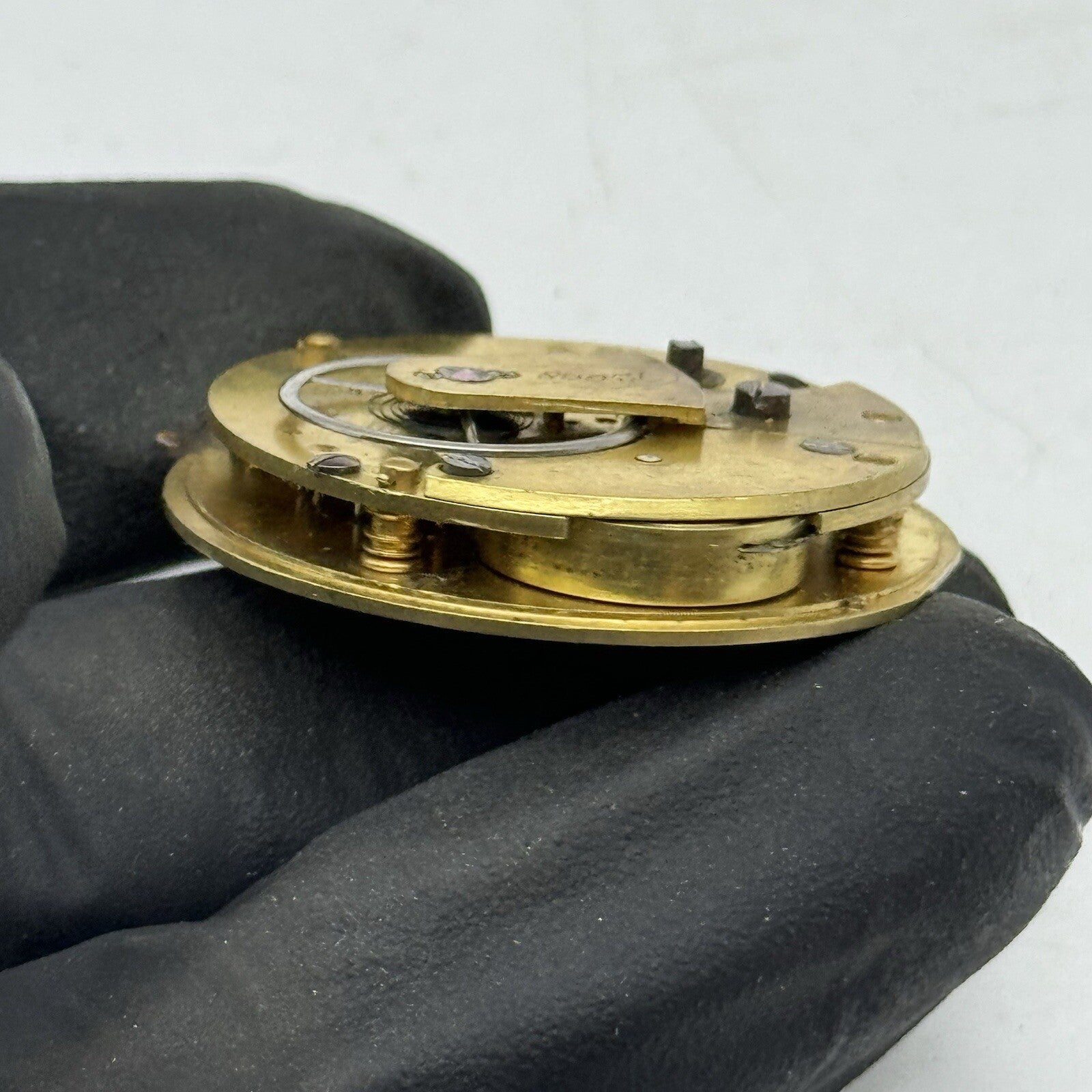 33.7mm Unidentified Quality Fusee Antique Pocket Watch Movement FOR PARTS