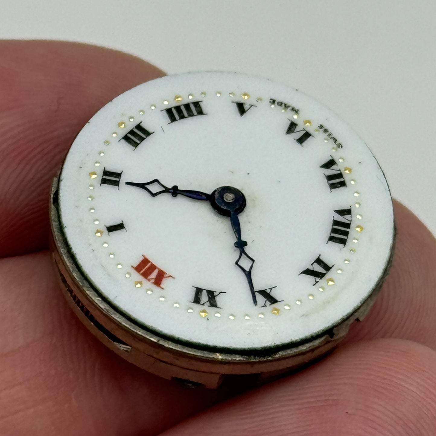 23.7mm Tegra 15 Jewels Swiss Porcelain Dial Trench Watch Movement Manual Wind