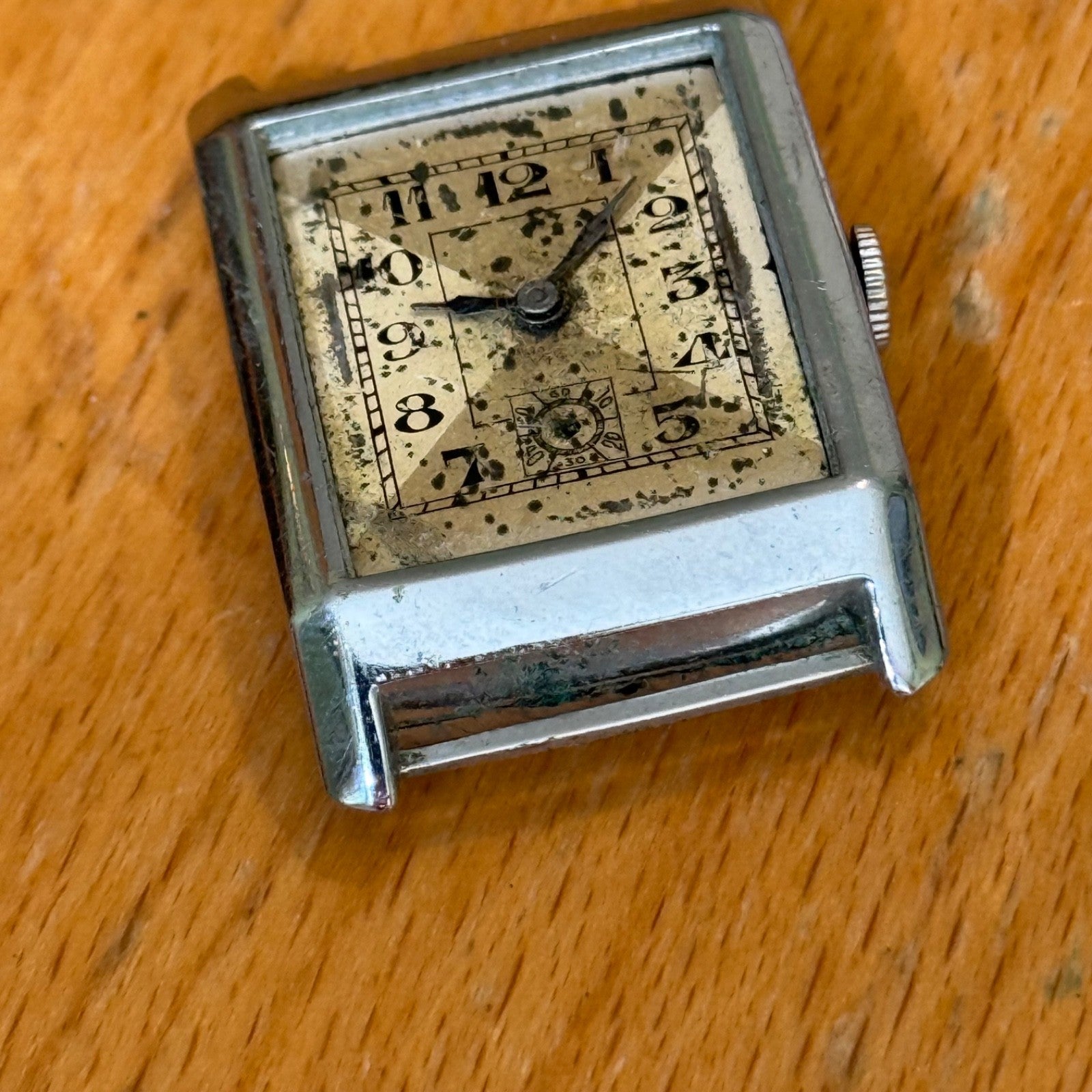 25mm Running Vintage Tank Watch PAT DRP Sub Seconds Manual Wind PARTS / REPAIR