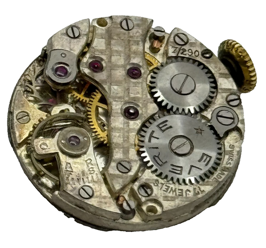 19.6mm Ladies Everite 7/290 Manual Wind 17 Jewels Quality Watch Movement PARTS