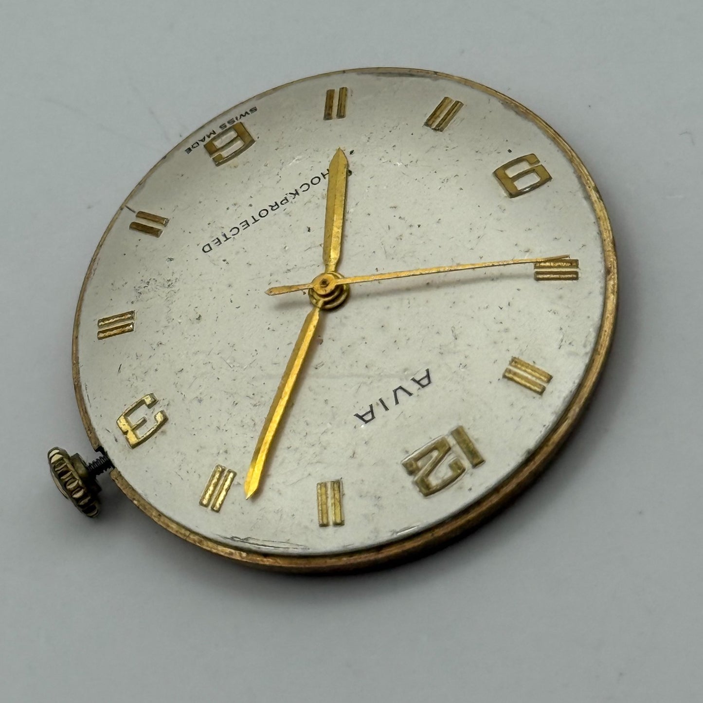 Avia AS 1538 1539 Watch Movement Running Manual Wind Vintage Parts Repair 31mm