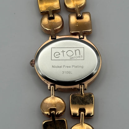 Eton Ladies Quartz Watch Mother of Pearl Rose Gold Tone Bracelet Working 31mm