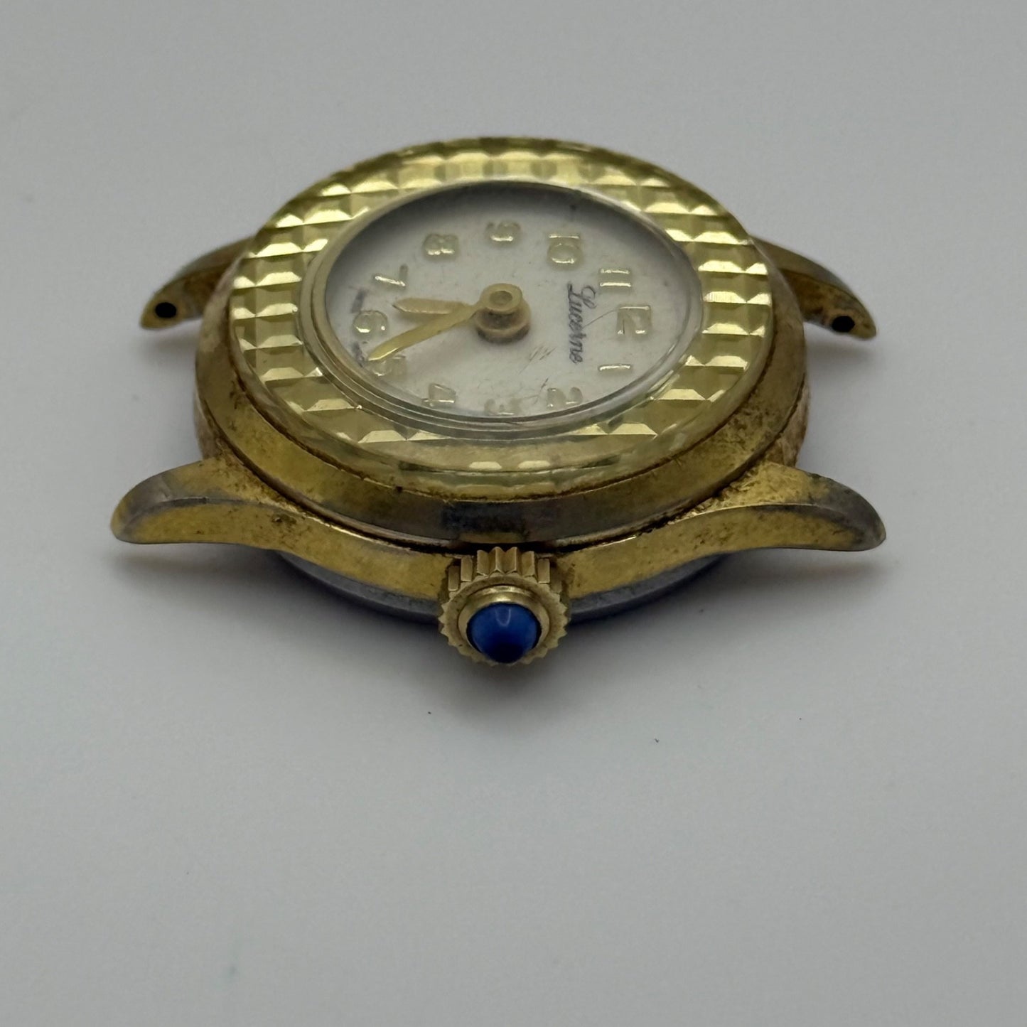 25mm Running Vintage Lucerne Diamond Tooled Swiss Gold Plated Manual Wind PARTS