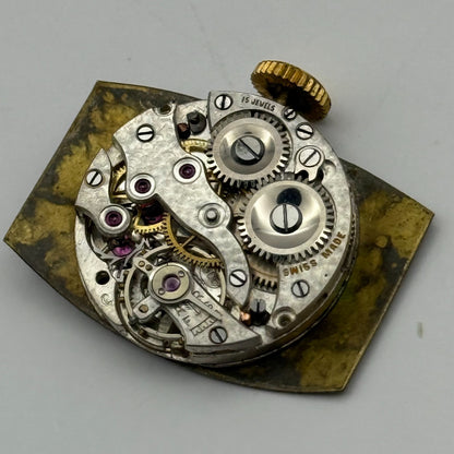 Art Deco 15 Jewels Swiss Sub Seconds Watch Movement Manual Wind Parts 19.6mm