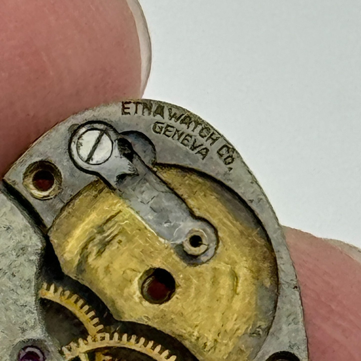 15.2mm Etna Watch Co As 24 A Schild Partial Manual Wind Watch Movement PARTS