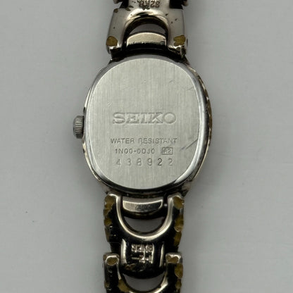 Seiko Ladies Quartz Watch Oval Dial Silver Tone Bracelet Japan Working 16mm