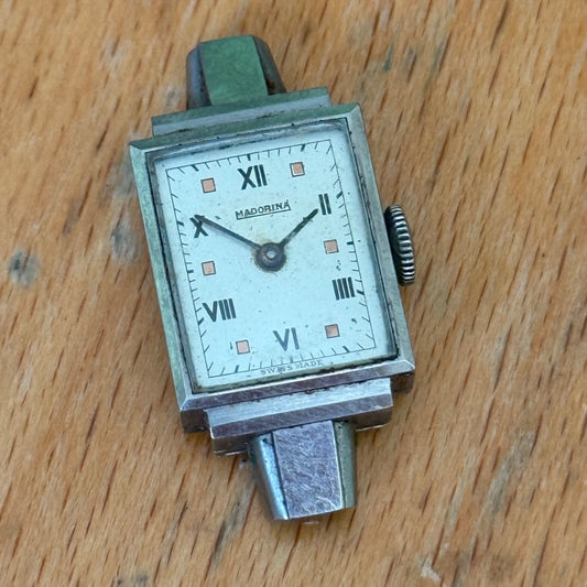 14mm Vintage Madorina Art Deco Ladies Swiss Manual Wind Watch PARTS / REPAIR