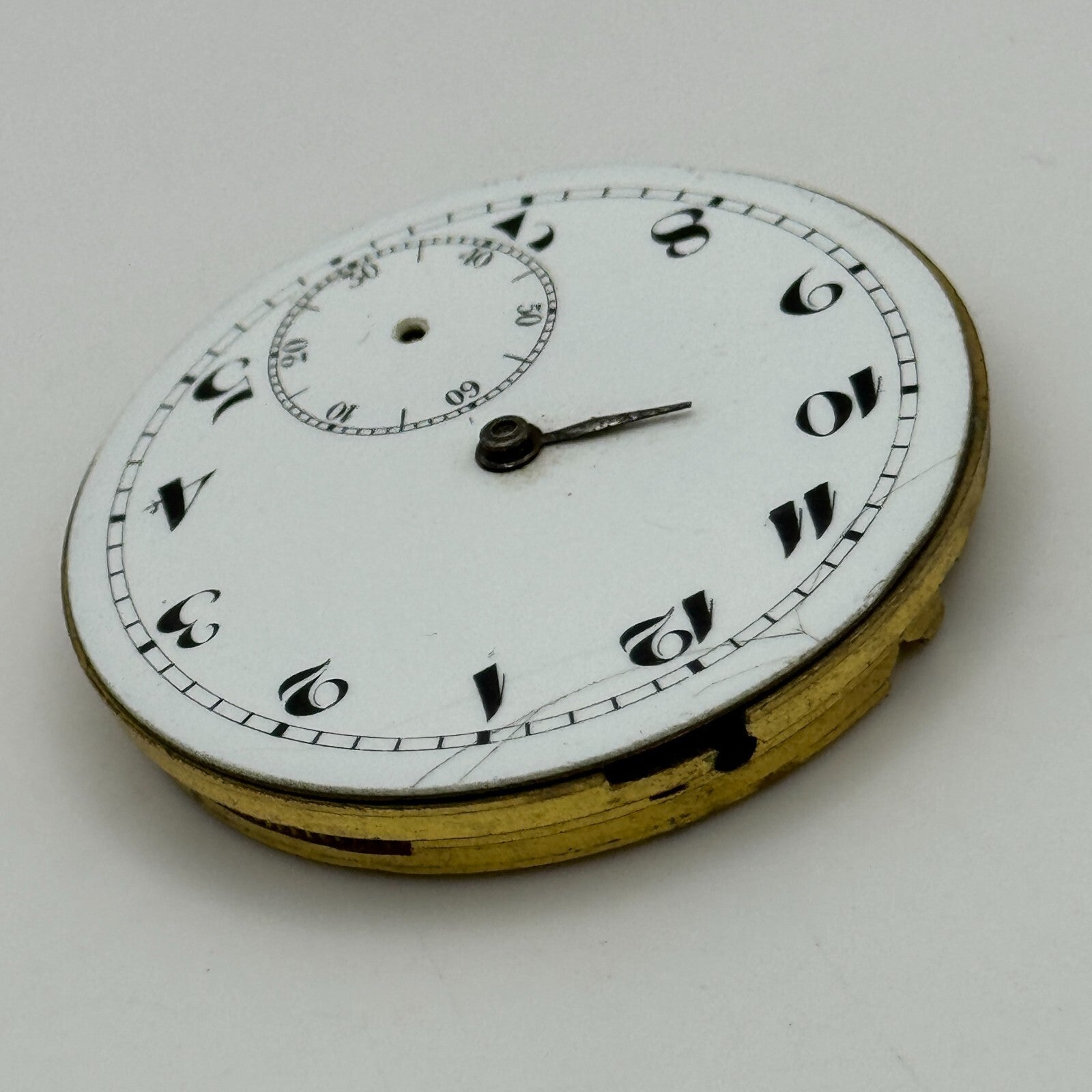 42.7mm Unidentified Swiss Sub Seconds Open Face Pocket Watch Movement PARTS