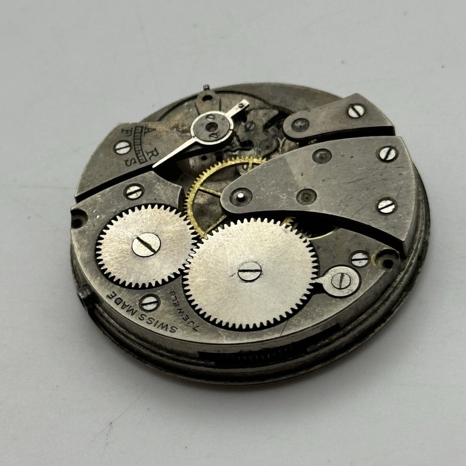 42.9mm Manual Wind Federal Porcelain Dial Pocket Watch Movement FOR PARTS