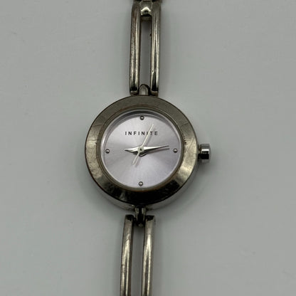 Infinite Ladies Quartz Watch Silver Tone Bracelet Japan Working 20mm 6.75 Inches