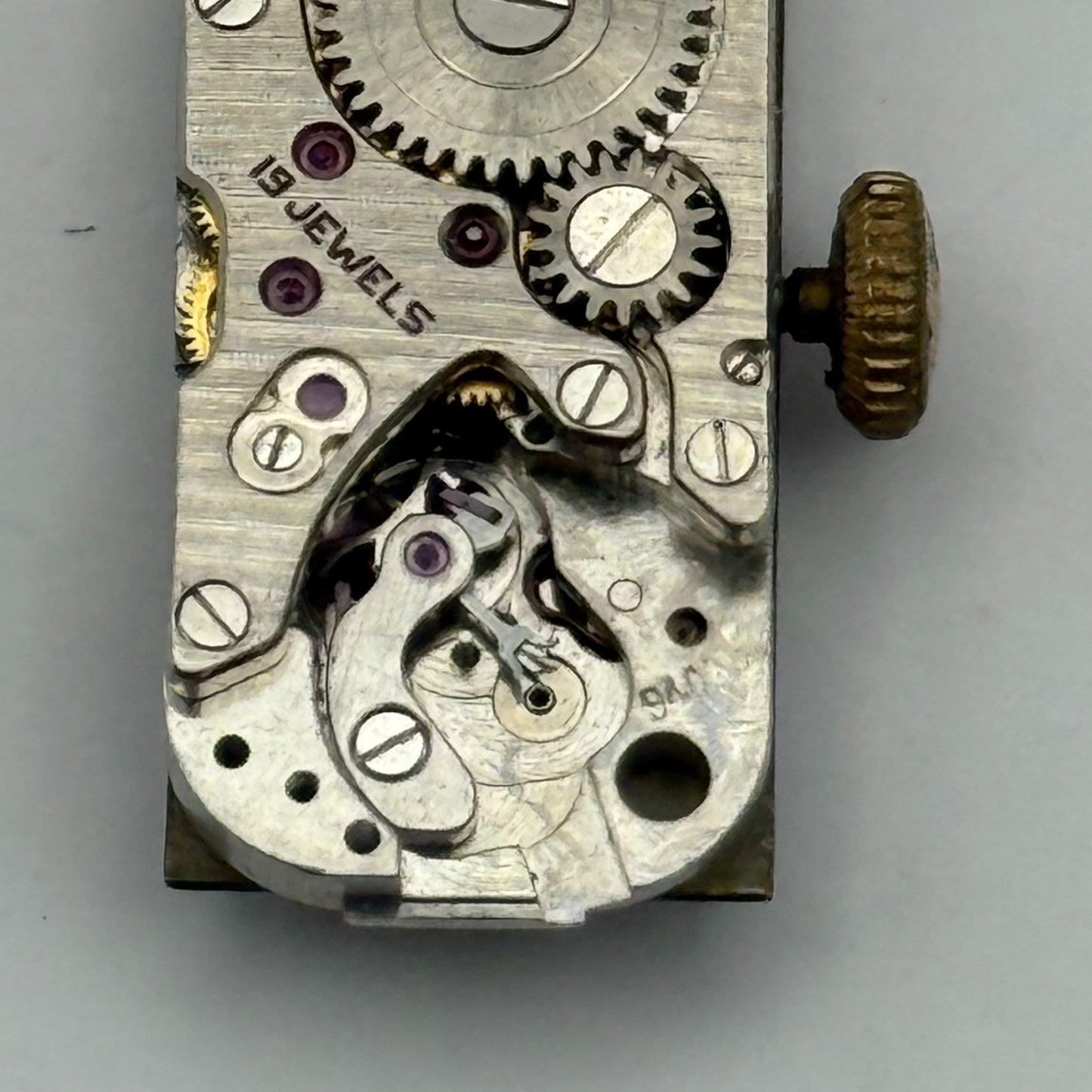 Citizen 9407 Parashock Baguette Watch Movement Manual Wind Vintage Parts 10.2mm