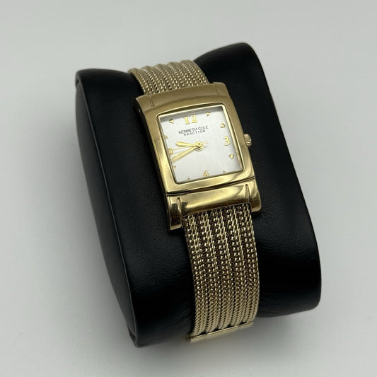 21mm Working Ladies Kenneth Cole Reaction Gold Plated Quartz Watch 6.5 Inches