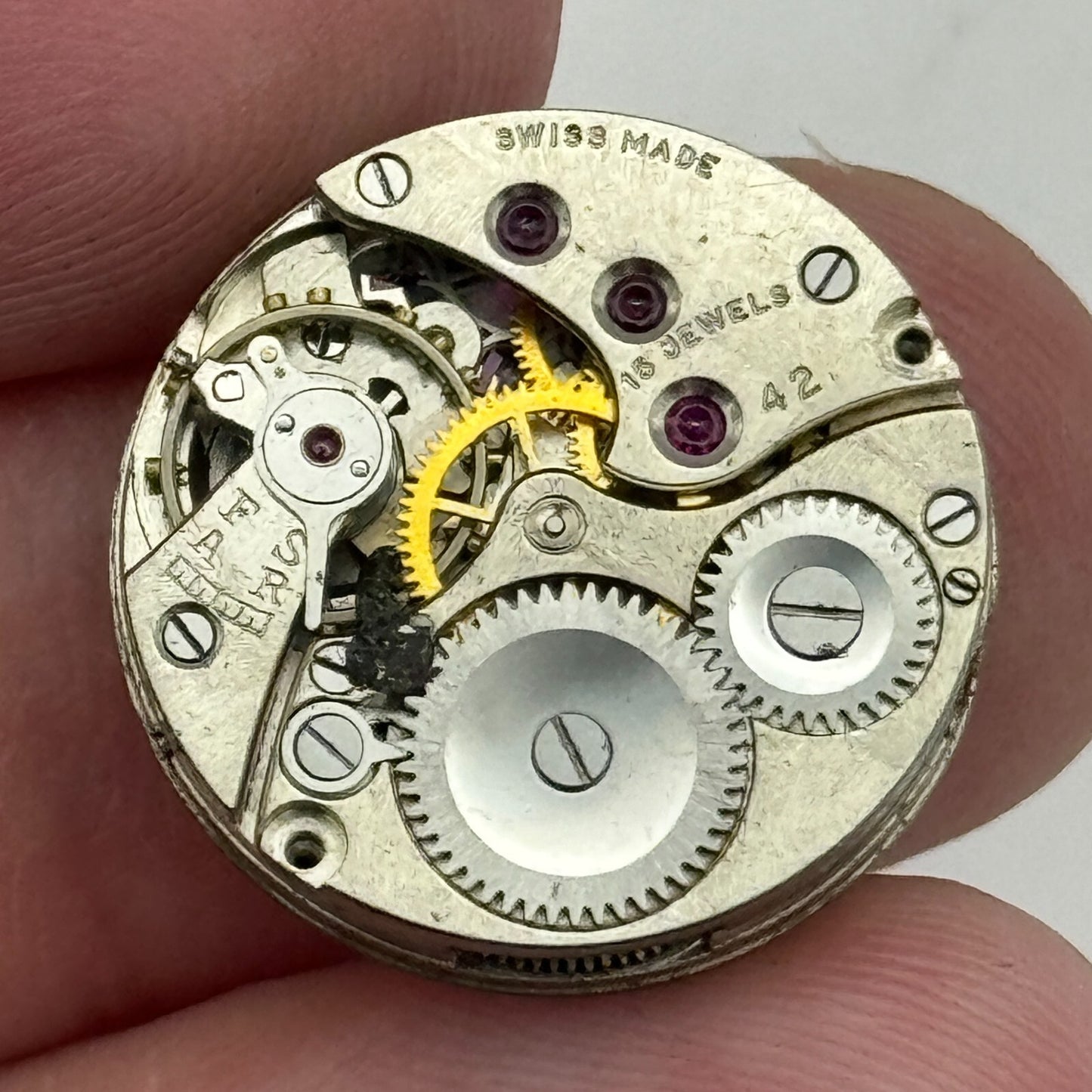 19.7mm Limit Revue 42 Swiss Military Style Manual Wind Watch Movement PARTS