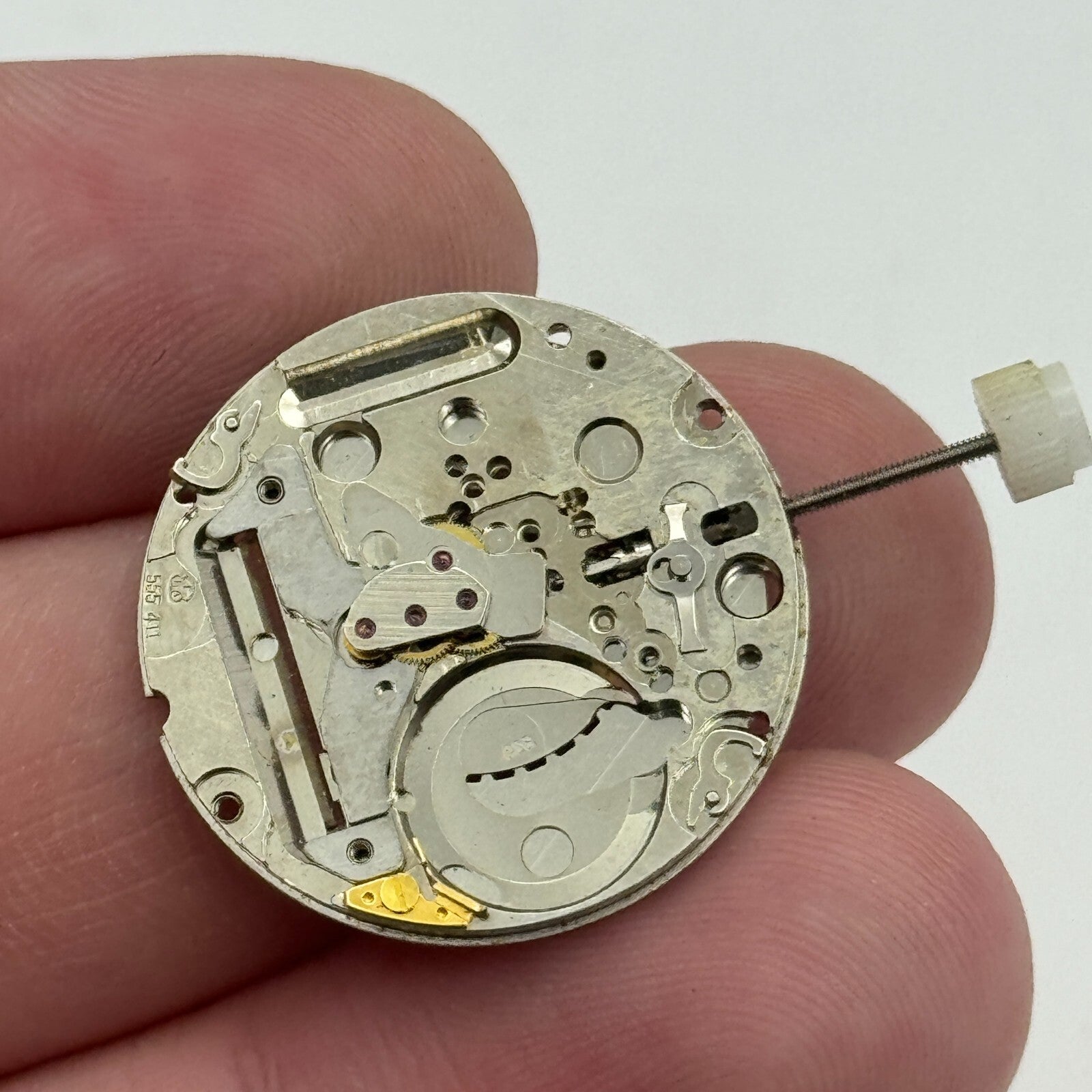 23.8mm ETA 555.411 Swiss 5 Jewels Quartz Partial Watch Movement Vintage PARTS L
