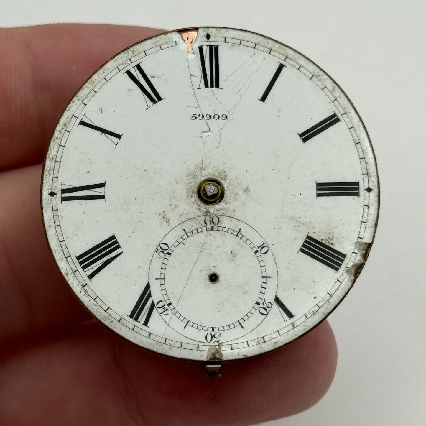 39.7mm W B Lahe Romford Antique English Fusee Pocket Watch Movement PARTS SPARES