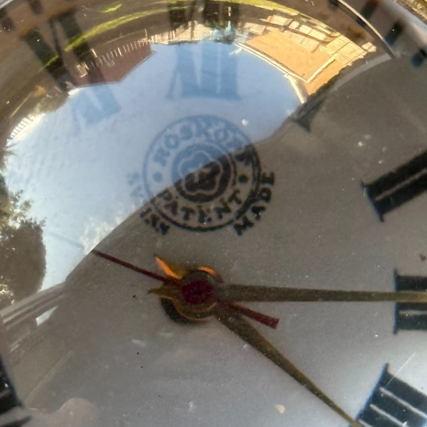 Roskopf Pocket Watch Unusual Fhf St 96 Magnifier Round Vintage To Repair Parts