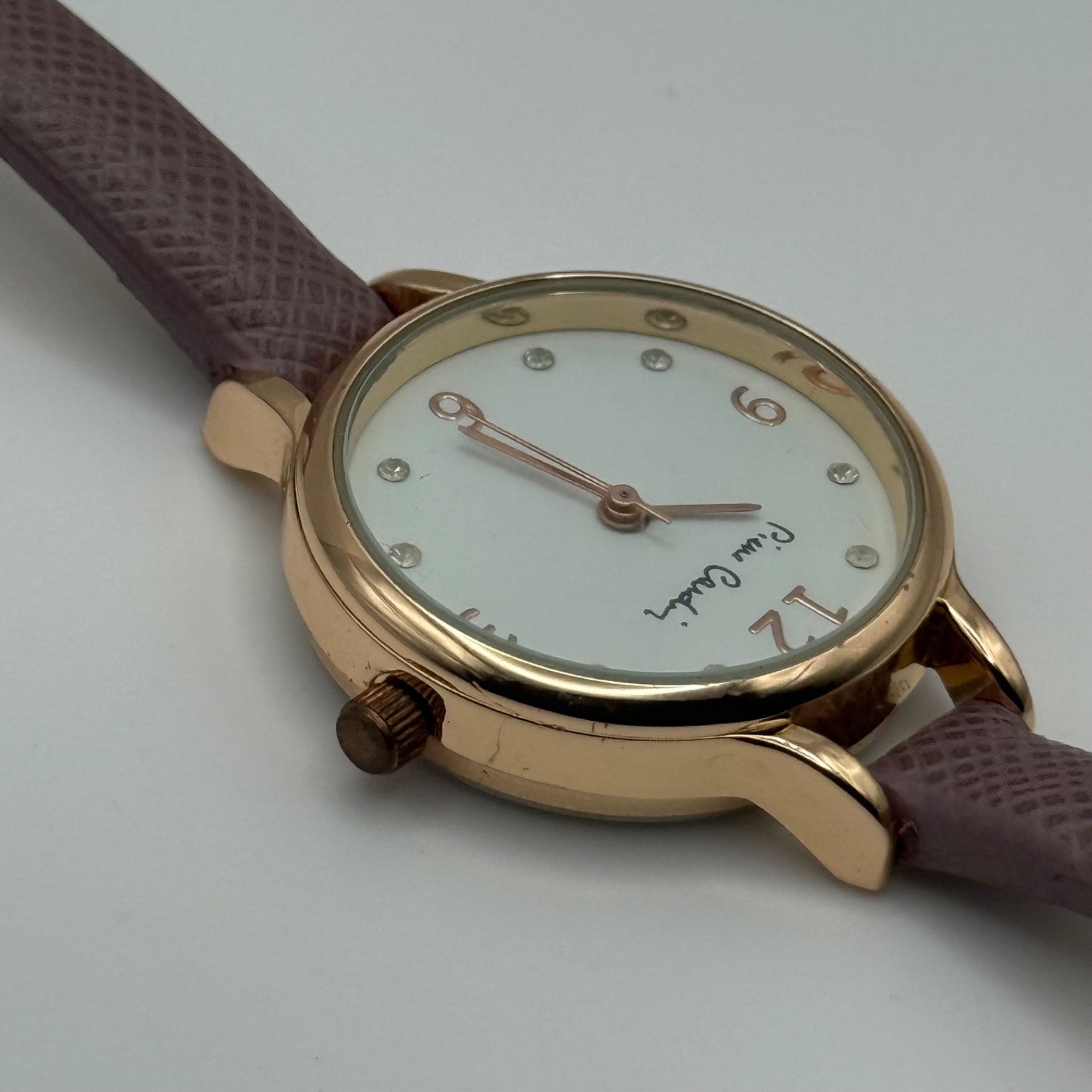 Ladies Pierre Cardin Watch Working New Battery Pink Strap Quartz 28mm