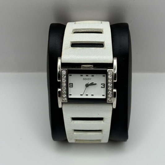 Working Ladies Sekonda Seksy White Strap 20mm Quartz Watch New Battery