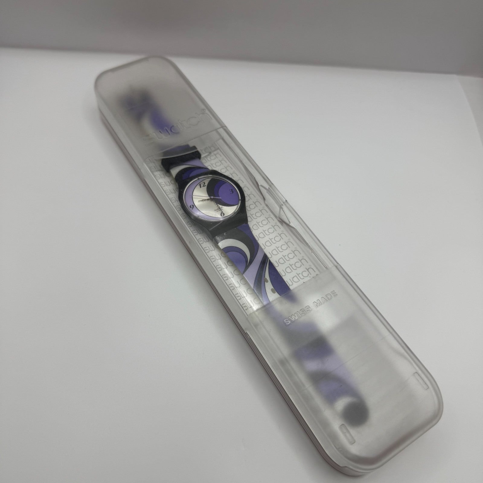 2005 Swatch Jelly in Jelly Purple Mystery SUJB101 Quartz Watch + Box 36mm