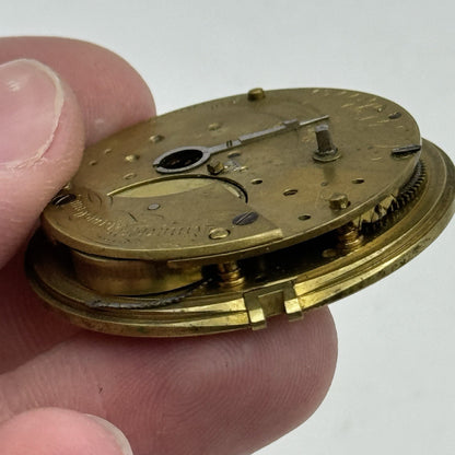 39.2mm Antique G P Perks King Williams Town Fusee Pocket Watch Movement PARTS