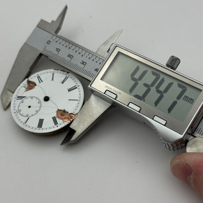 43.4mm Vintage Unidentified 1013385 Hunter Swiss Pocket Watch Movement PARTS