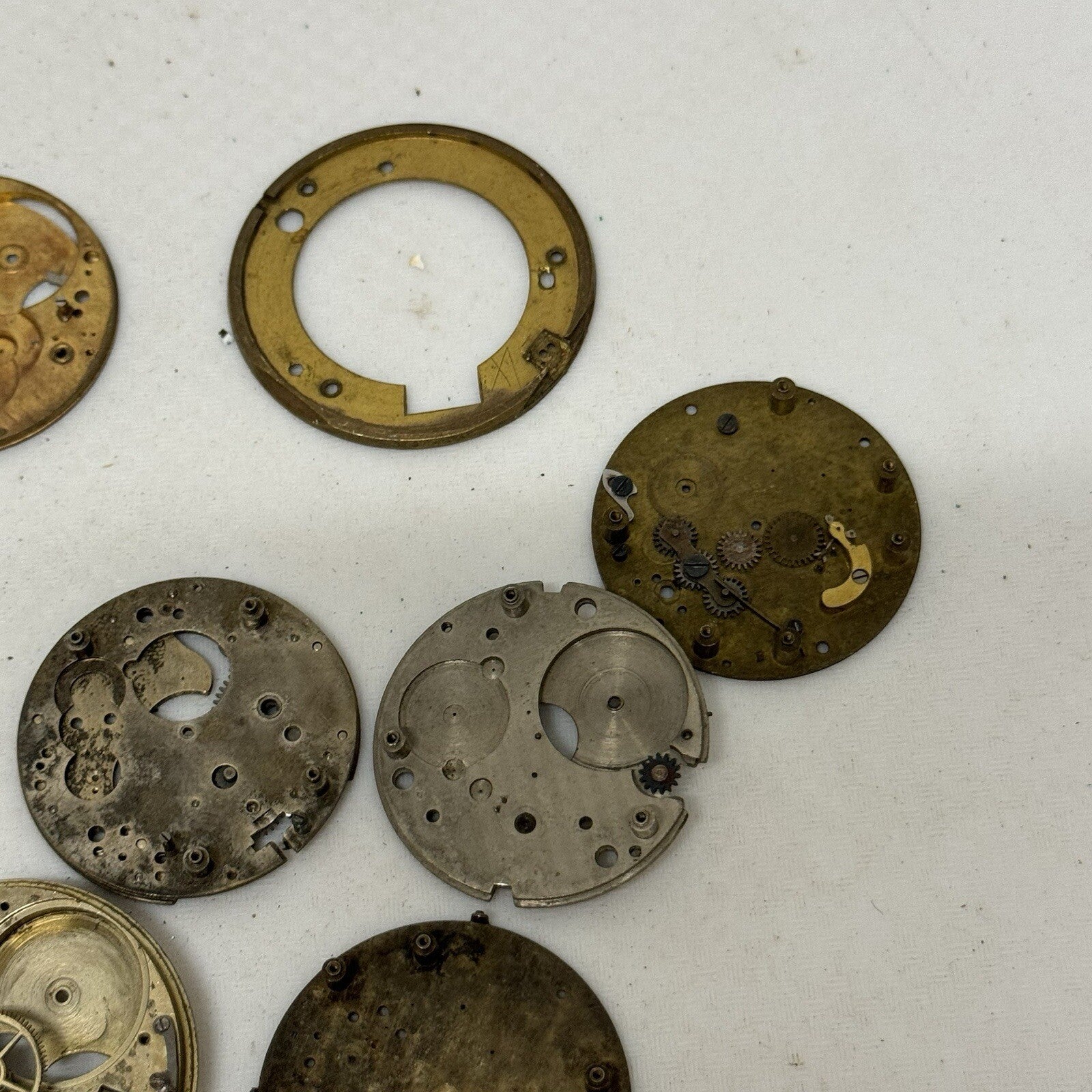Bundle Antique Partial Pocket Watch Movements Parts Repair Watchmakers Job Lot
