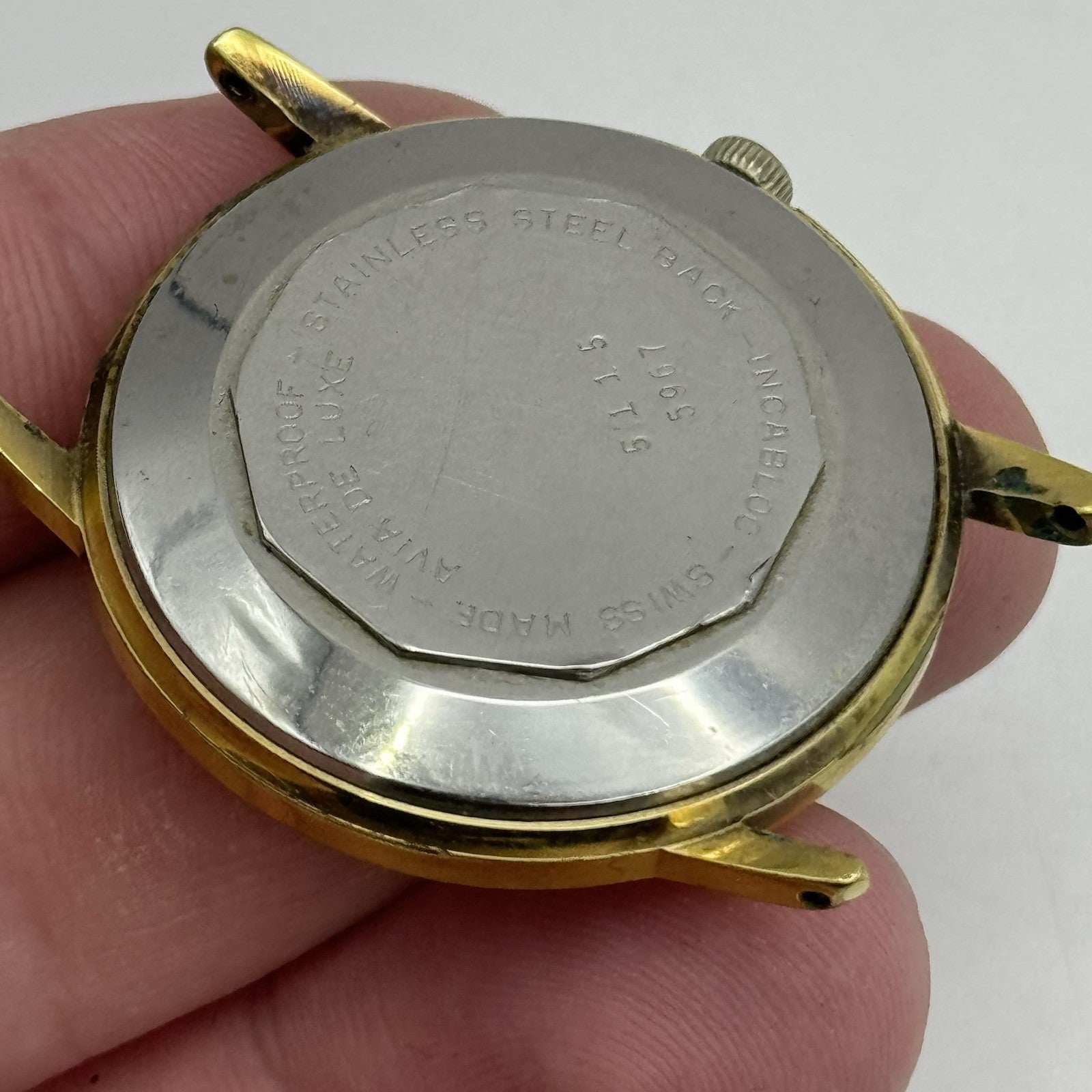 34mm Running Men’s Avia De Luxe Automatic Swiss Vintage Watch TO RESTORE / PARTS