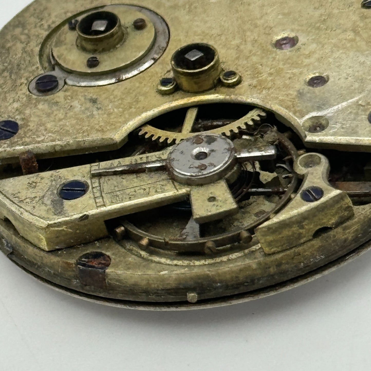 42.9mm Unidentified Antique Key Wound Pocket Watch Movement PARTS REPAIR SPARES
