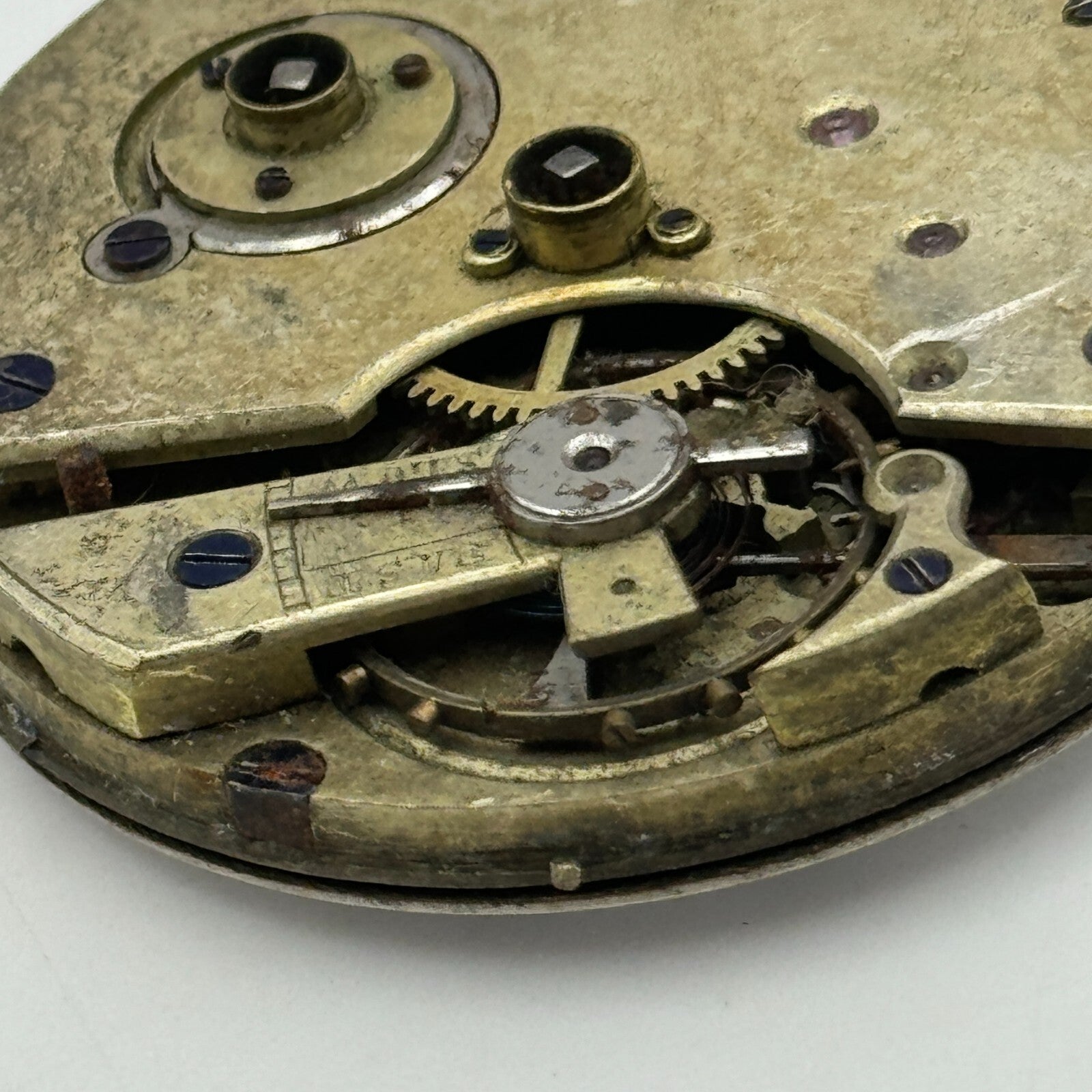 42.9mm Unidentified Antique Key Wound Pocket Watch Movement PARTS REPAIR SPARES