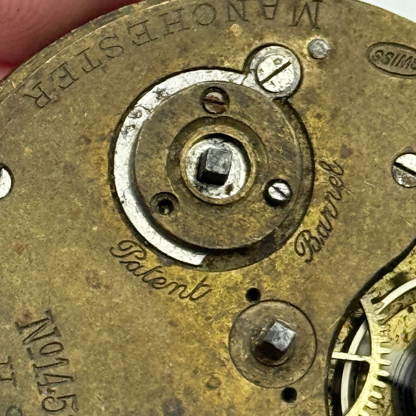 42.2mm Antique H Samuel Manchester Patent Balance Pocket Watch Movement PARTS