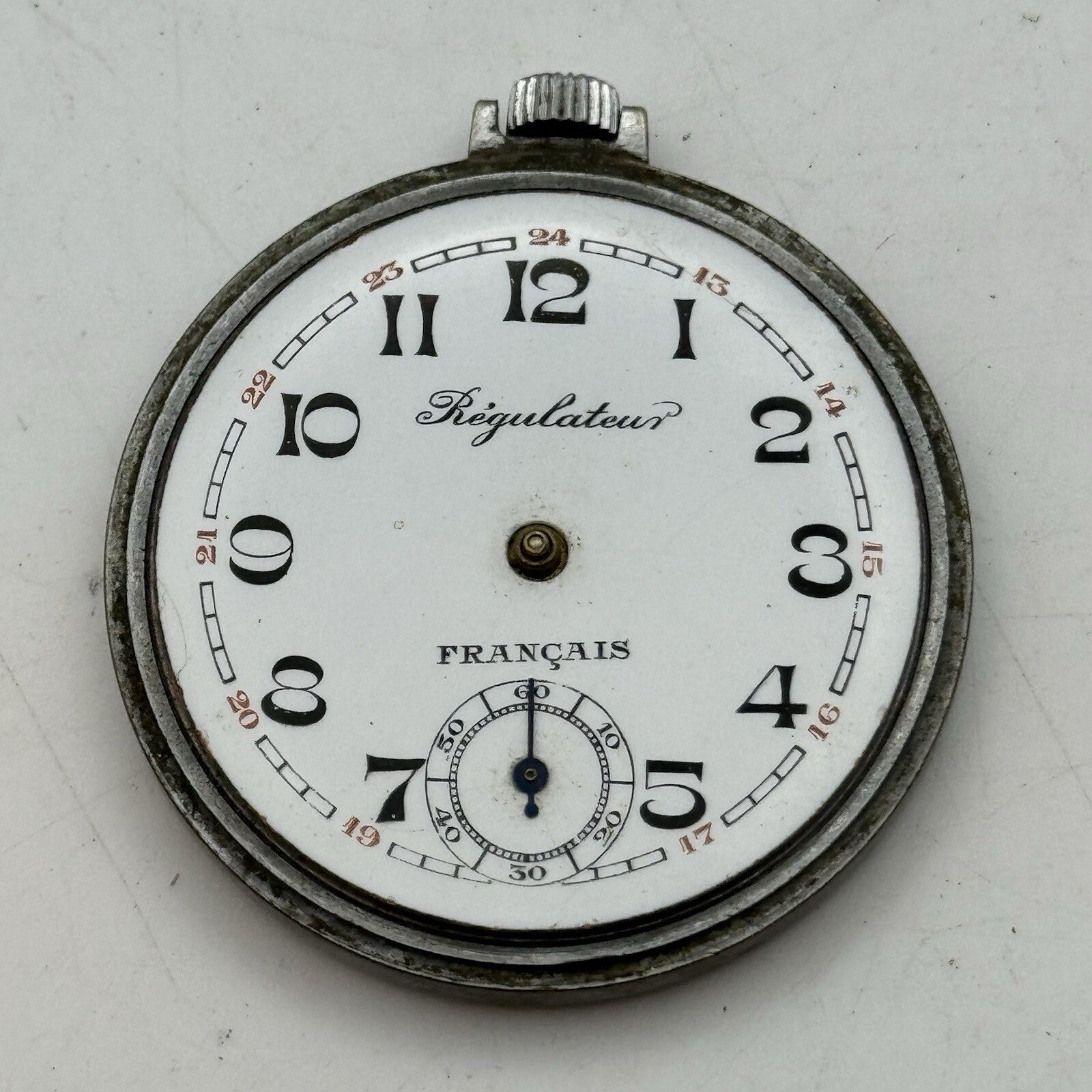 42.5mm Regulateur Francais Top Wind Pocket Watch Movement FOR PARTS