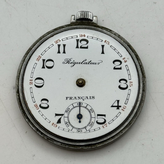 42.5mm Regulateur Francais Top Wind Pocket Watch Movement FOR PARTS