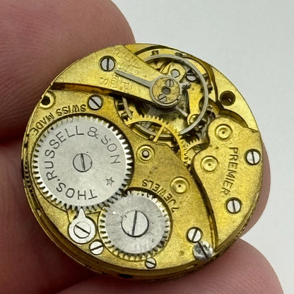 23.6mm Thomas Russell & Son Premier Balance Intact Watch Movement Vintage PARTS