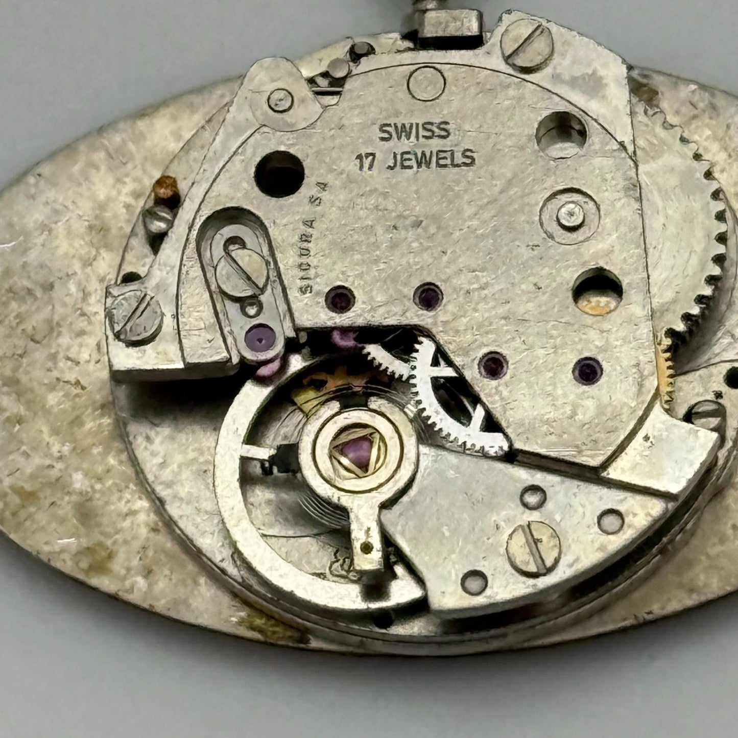 19.6mm Vintage Sicura EB 8467-74 Manual Wind Swiss Watch Movement PARTS REPAIR