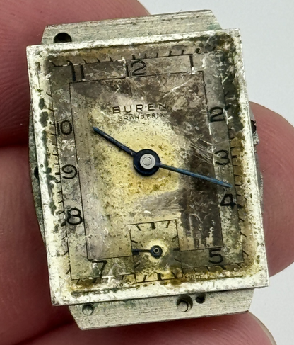 20mm Buren Grand Prix Cal 14 Tank Tonneau Manual Wind Swiss Watch Movement PARTS