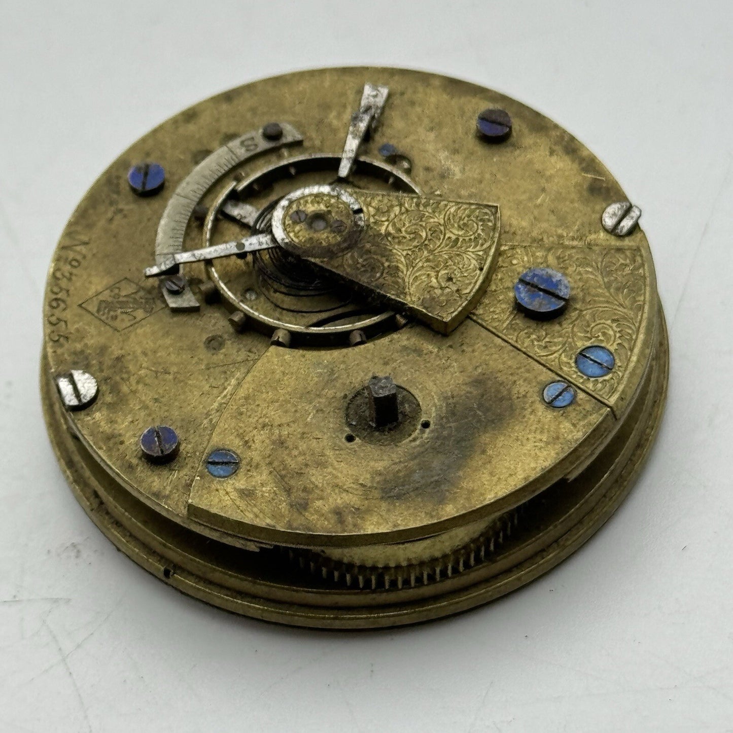 42.8mm Lancashire Watch Co Prescott Trademarked Pocket Watch Movement FOR PARTS
