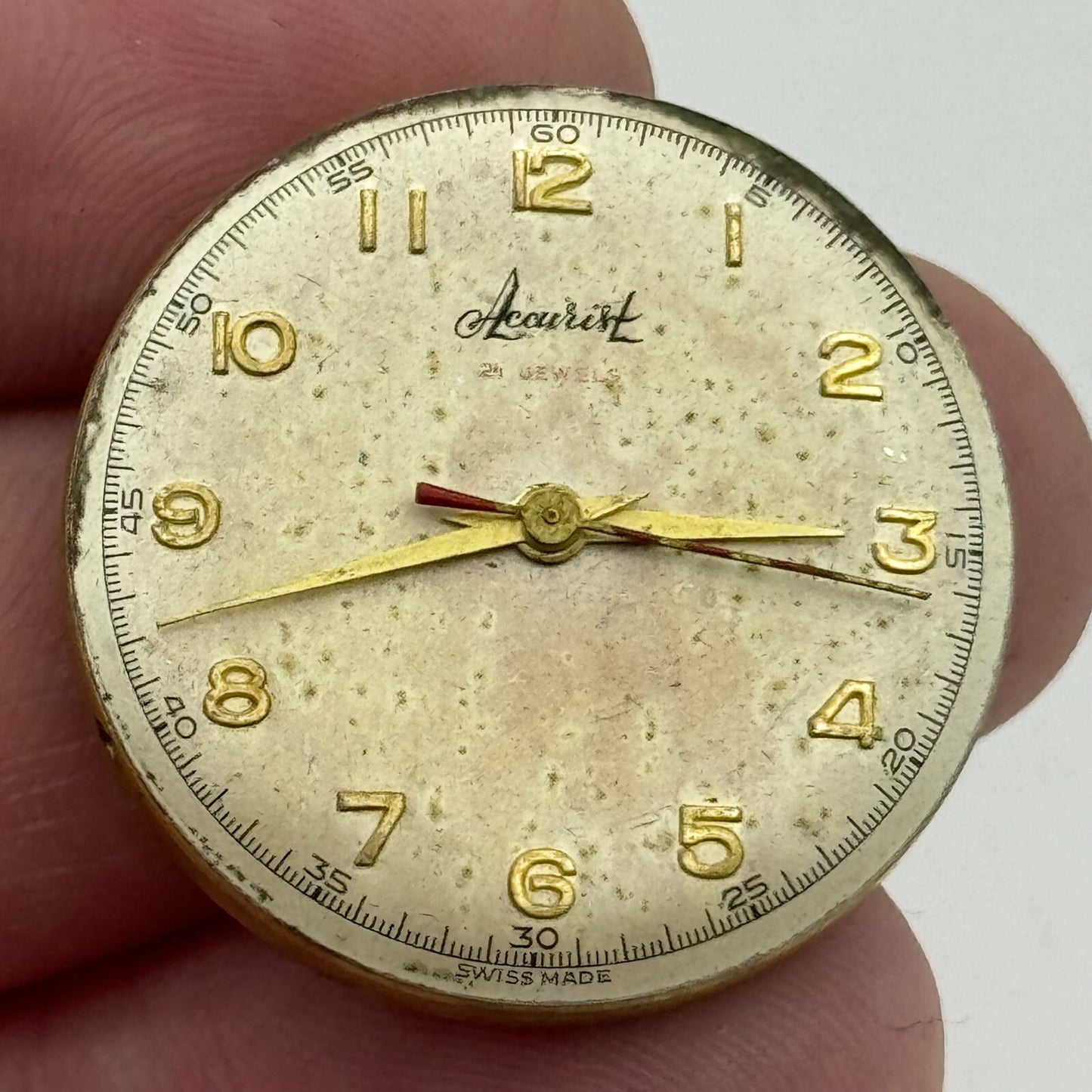 28.3mm Enicar A-R 410 Accurist Manual Wind Watch Movement Swiss Vintage PARTS