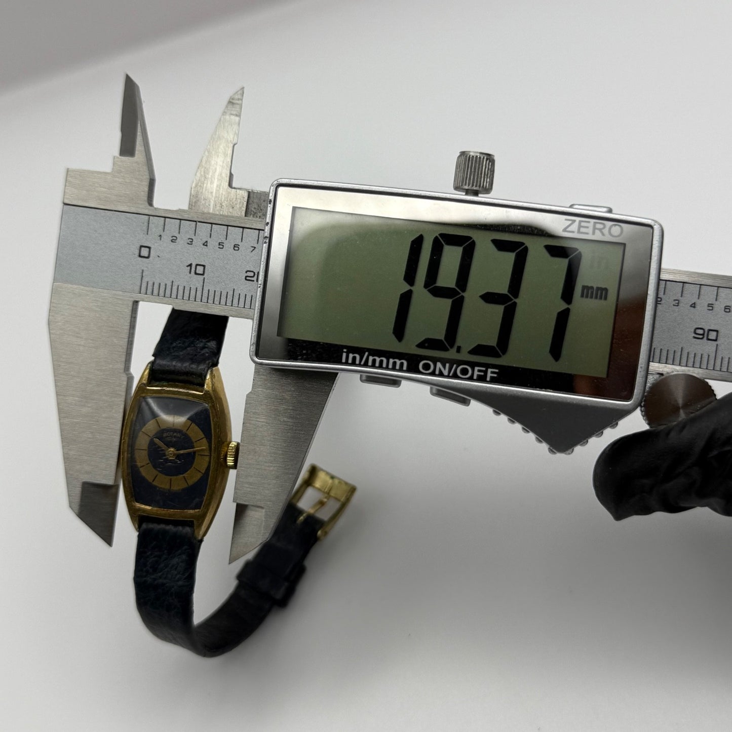 17mm Vintage Rotary Blue Bullseye Dial Swiss Manual Wind Watch PARTS / REPAIR