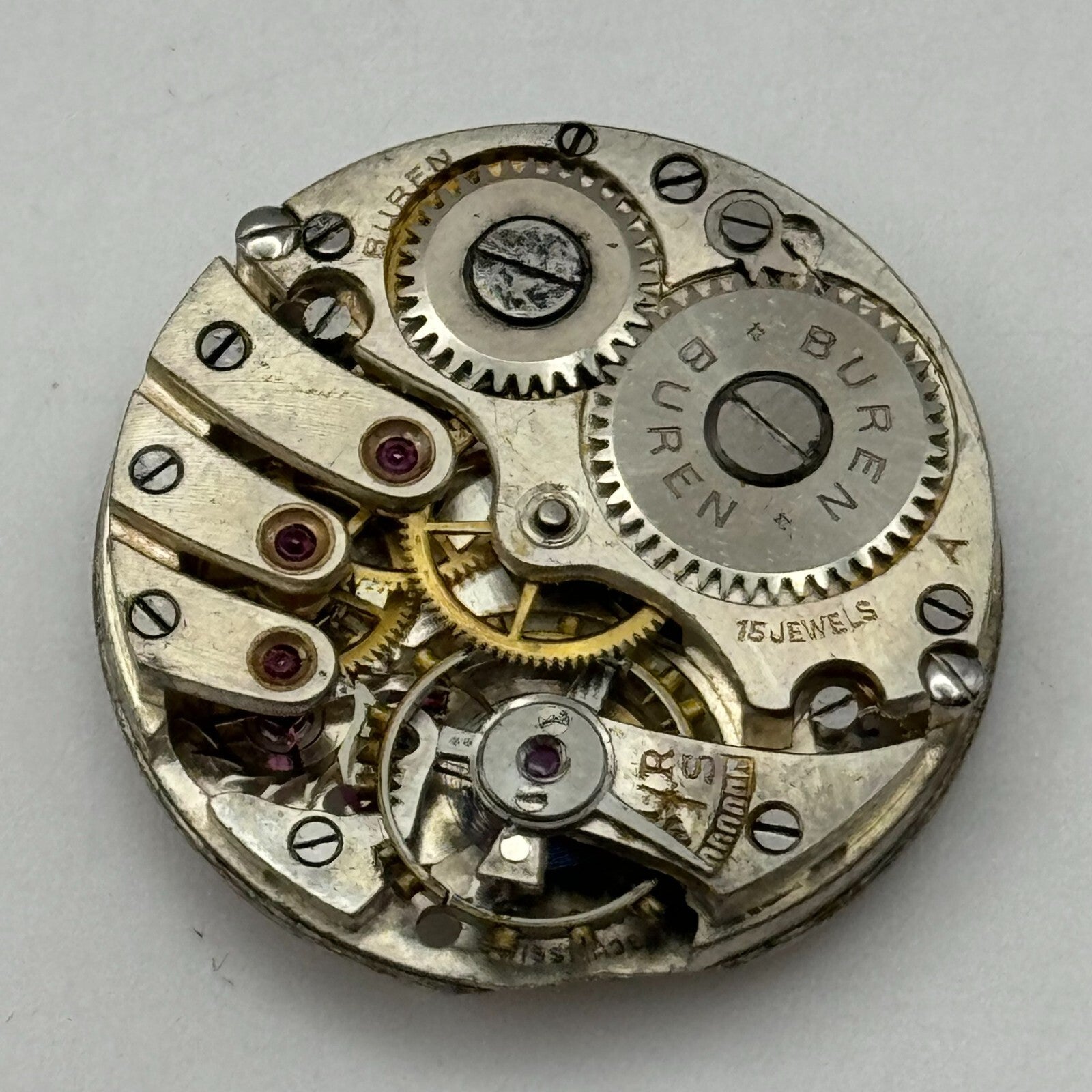 23.6mm Buren A Grand Prix 10 1/2N Manual Wind Swiss Watch Movement PARTS SPARES