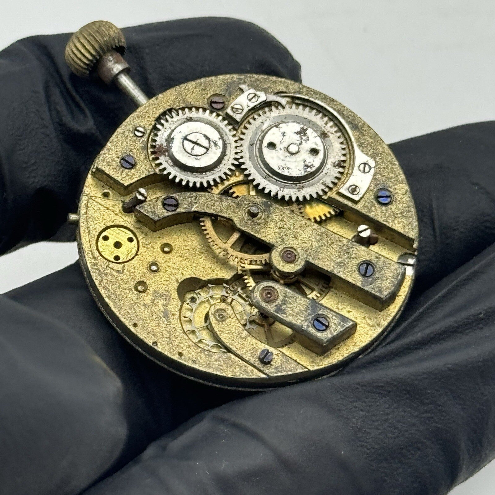 33.2mm Beautiful Patterned Dial Cylinder Pocket Watch Movement FOR PARTS