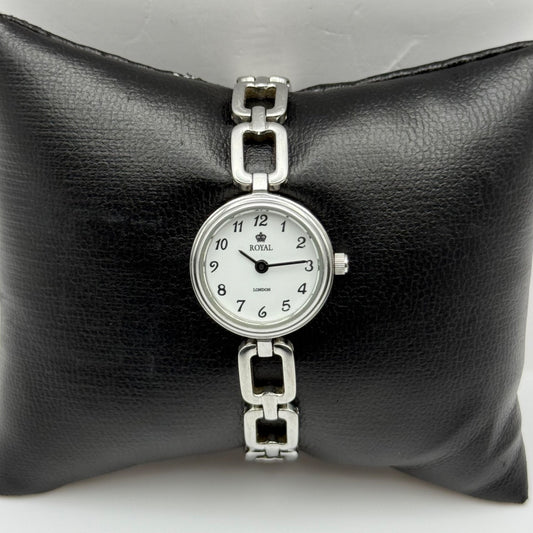 Working Royal London Ladies Silver Tone 19mm Quartz Watch New Battery 200037-01